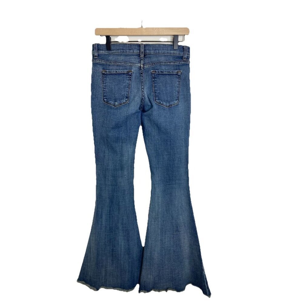 Pistola Ultra Flare Bell Bottom Frayed Hem Distressed Mid Rise Jeans Size 28 - Picture 6 of 12